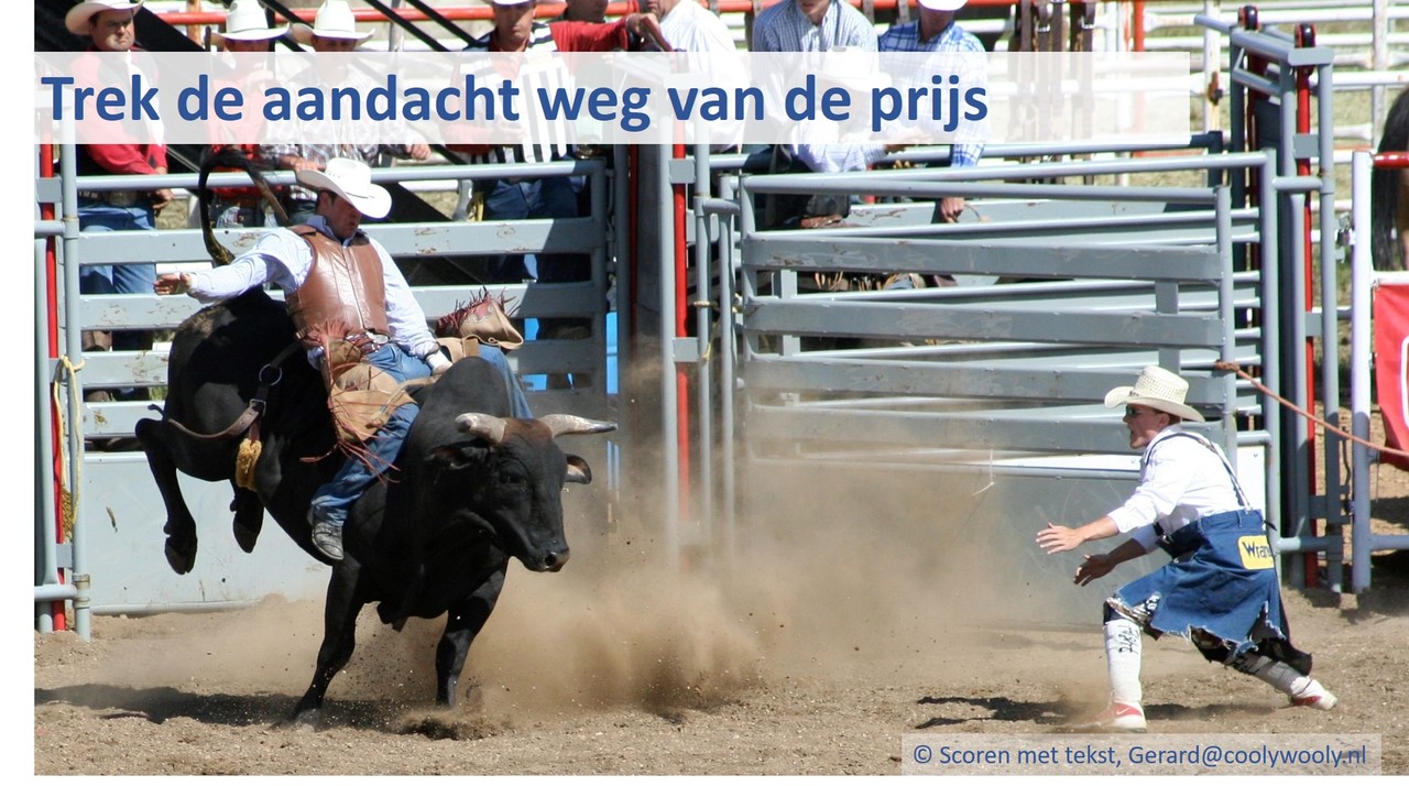 Bij de foto: Rodeo in Dawson Creek (2006). Haal de aandacht weg om te scoren